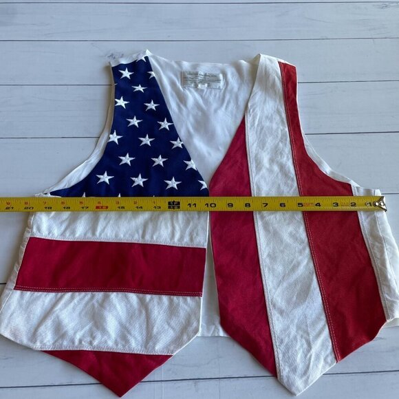 Vintage 1993 Limited Edition, LTD. San Francisco USA American Flag Vest - Size L - Picture 6 of 8